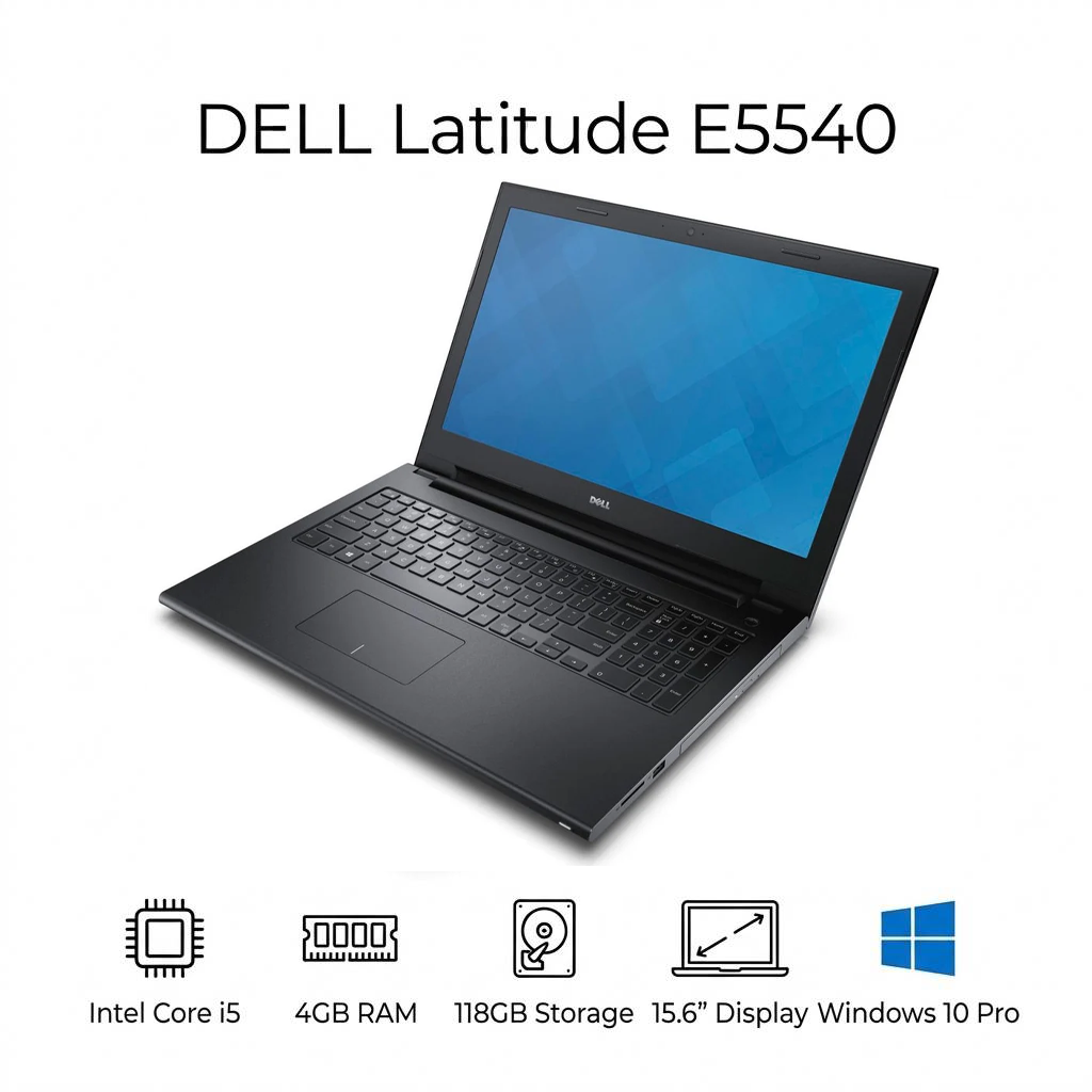 Dell Latitude E5540 – Intel® Core™ i5-4300U - RAM 4GB - SSD 128GB - Écran 15.6″ Full HD - Utilisé – Excellent État