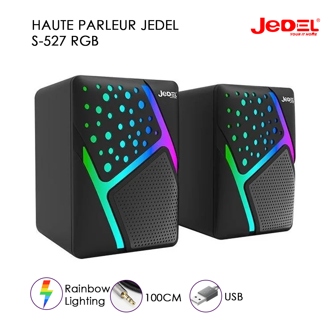 Jedel S-527 RGB - Haut-Parleur USB 6W avec Éclairage RGB
