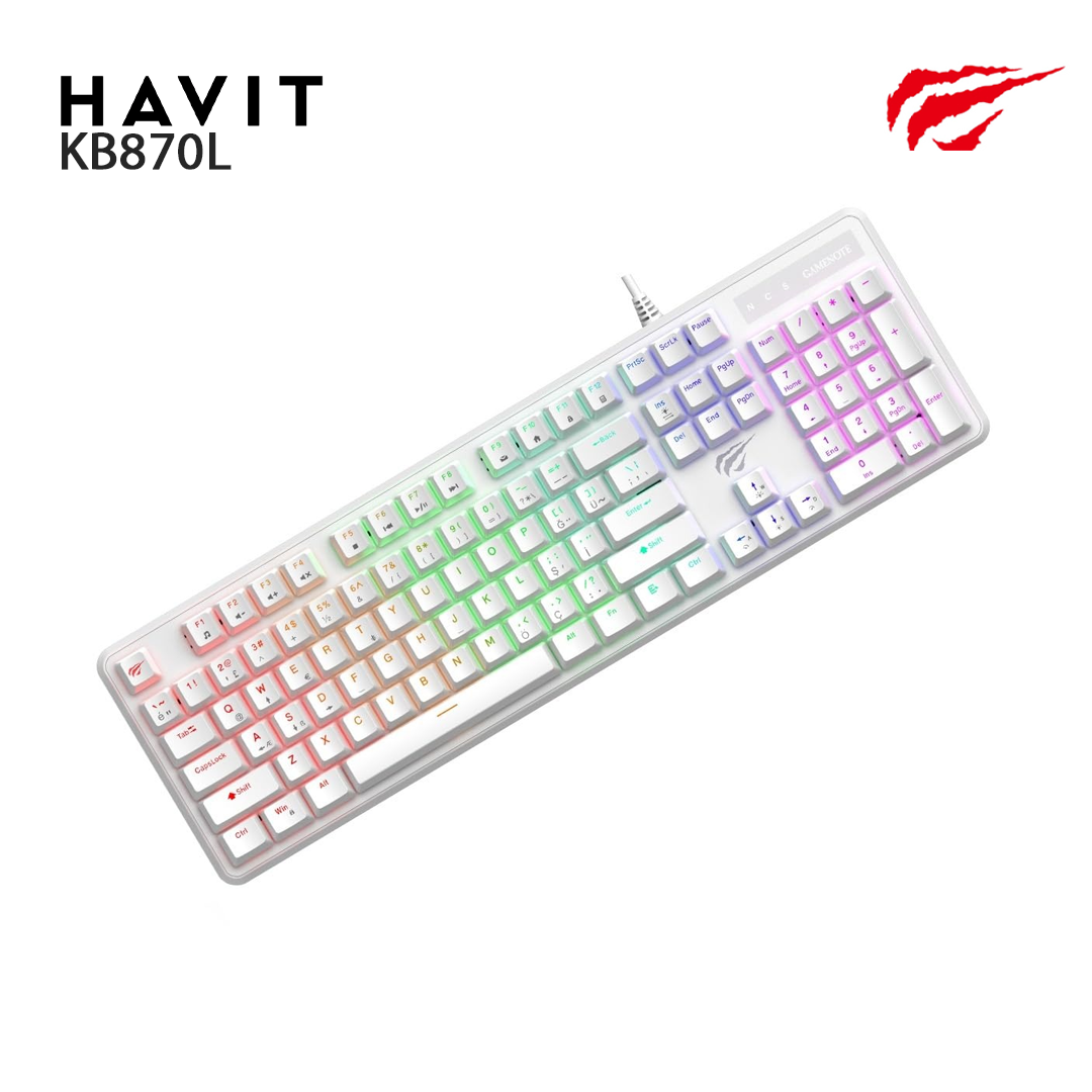 HAVIT KB870L Clavier Mécanique Gaming 104 Touches-LUMINEUX – Rétroéclairage Backlit