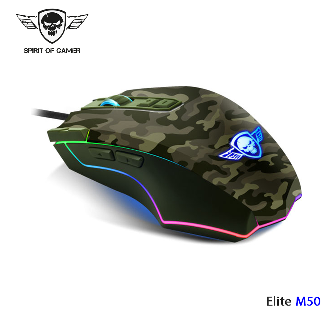 Souris Gaming Spirit of Gamer Elite M50 Camouflage 4000 DPI RGB
