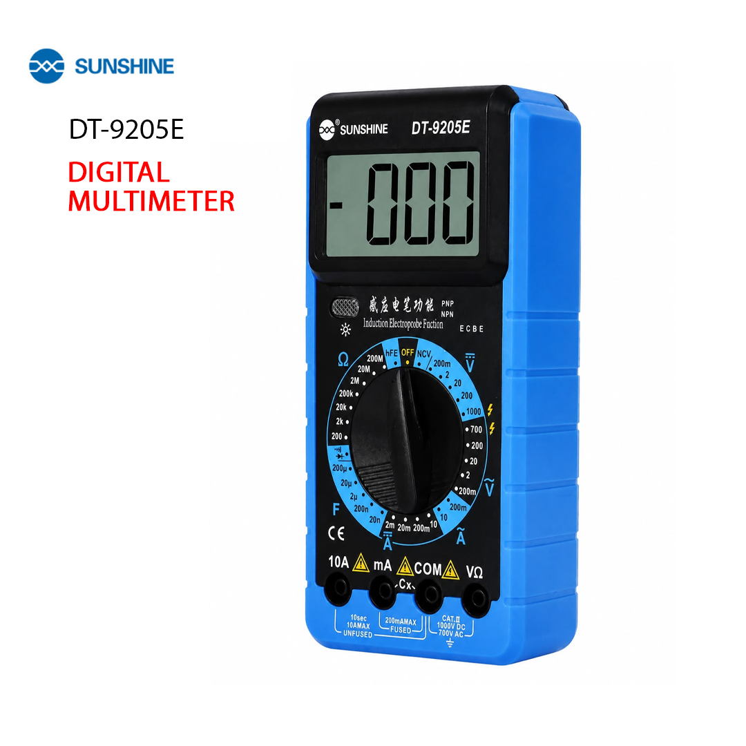 Multimètre Numérique SUNSHINE DT-9205E - Testeur Électronique Professionnel AC/DC