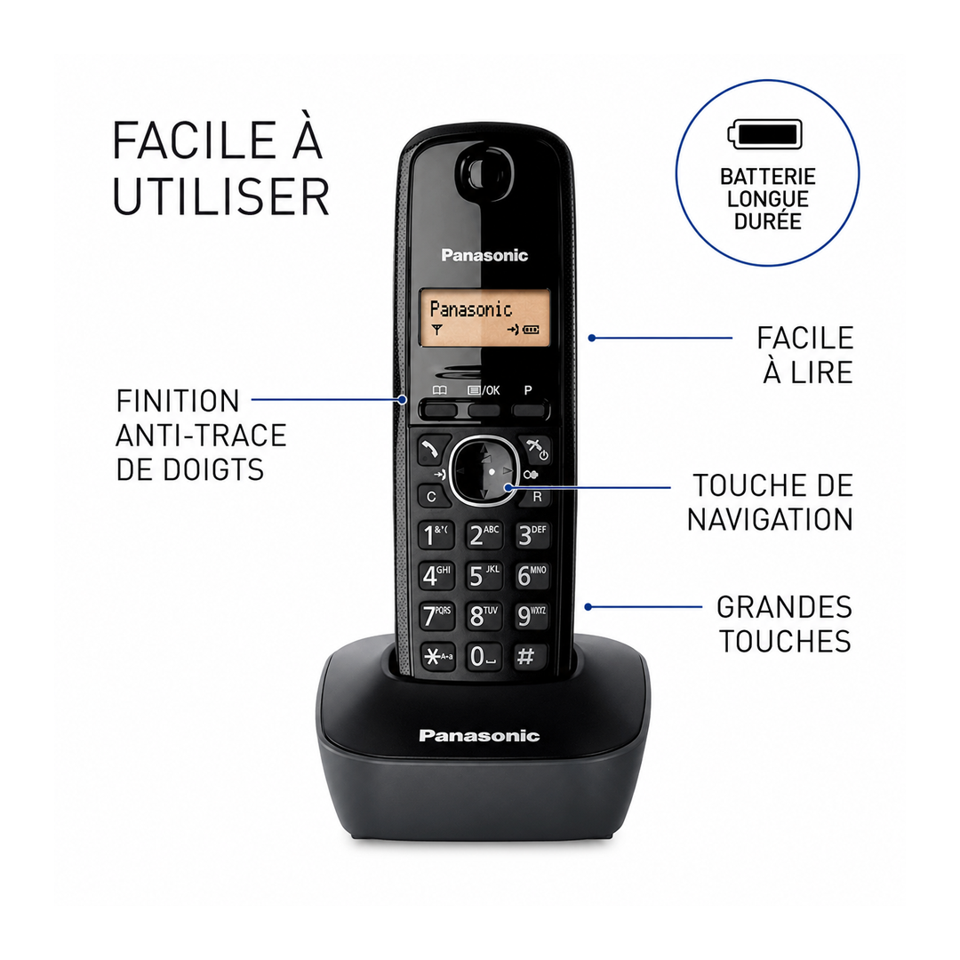 Telephone Numérique Sans Fil Panasonic KX-TG1612