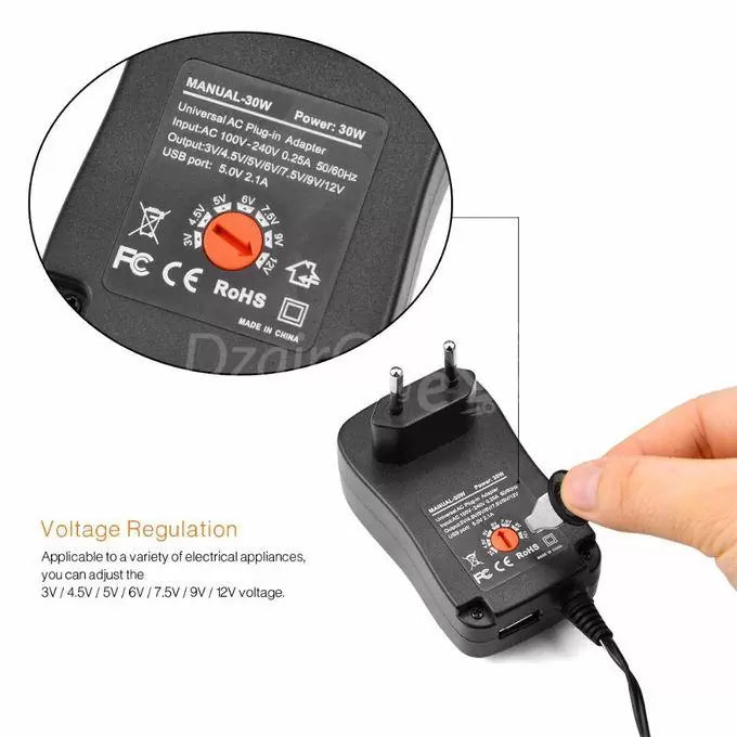 Adaptateur Universel Reglable SY8 3V-12V — 30W avec 6 Embouts