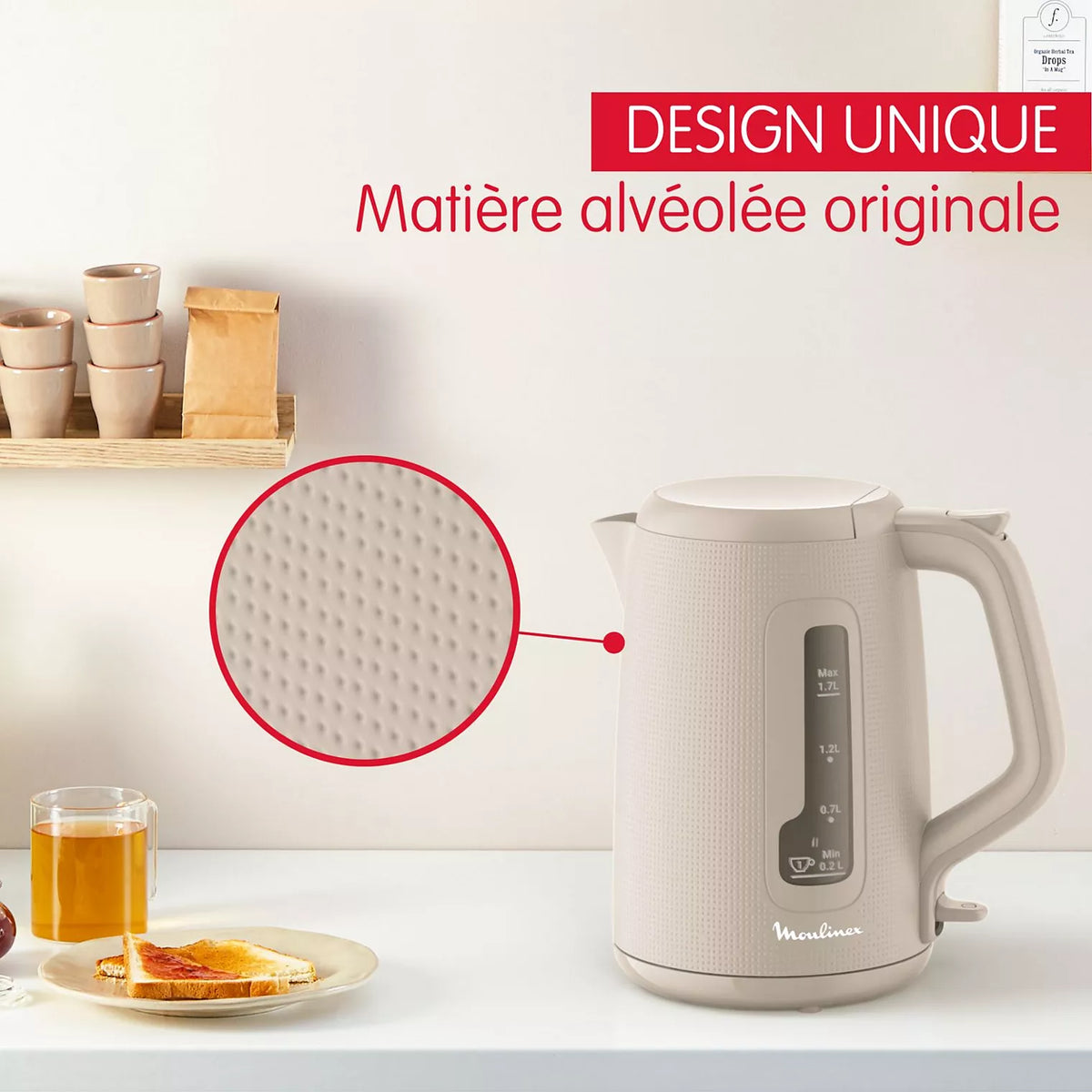 Moulinex – Morning BY2M0810 – Bouilloire Electrique - 1.7 L – 2400 W