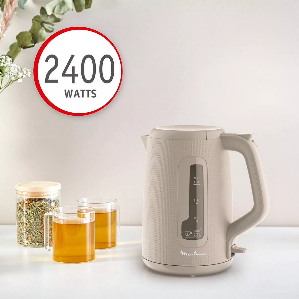 Moulinex – Morning BY2M0810 – Bouilloire Electrique - 1.7 L – 2400 W