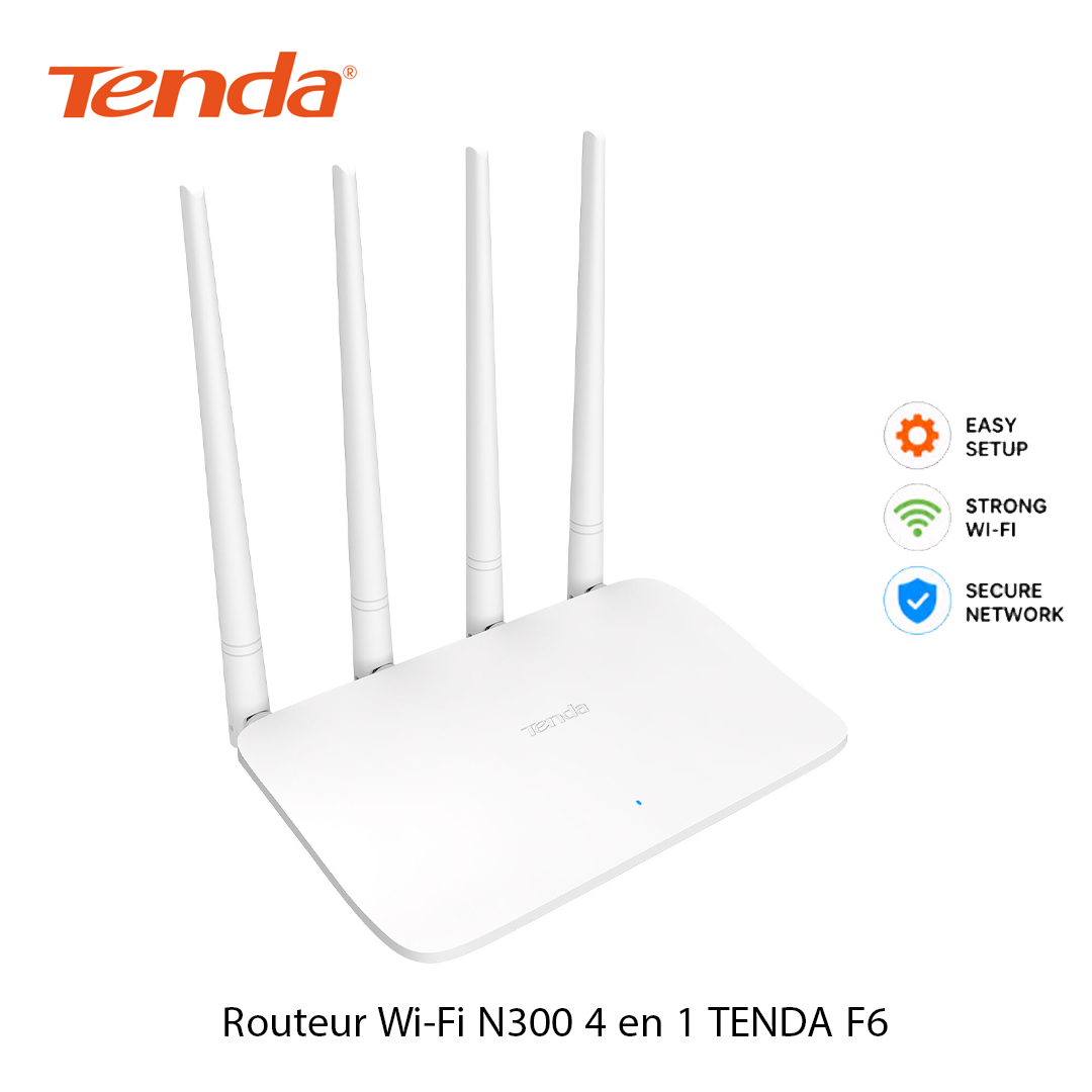 Routeur Wi-Fi N300 4 en 1 TENDA F6
