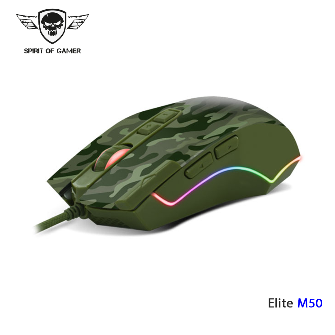 Souris Gaming Spirit of Gamer Elite M50 Camouflage 4000 DPI RGB