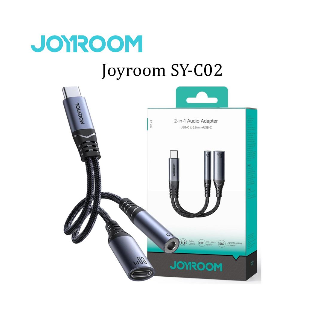 Adaptateur Joyroom SY-C02 USB-C vers 3.5mm avec Charge Rapide 60W PD