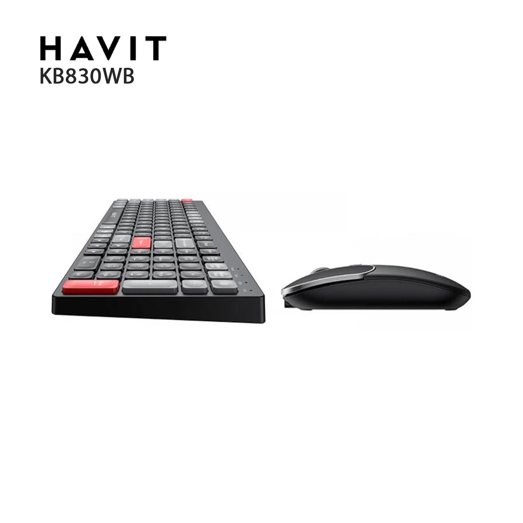 Kit Clavier et Souris Sans Fil Havit KB830WB - Dual Mode 2.4GHz