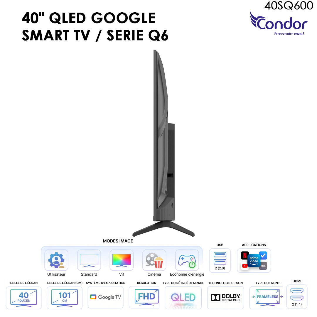 TV Condor Q6 40SQ600 - 40" FHD