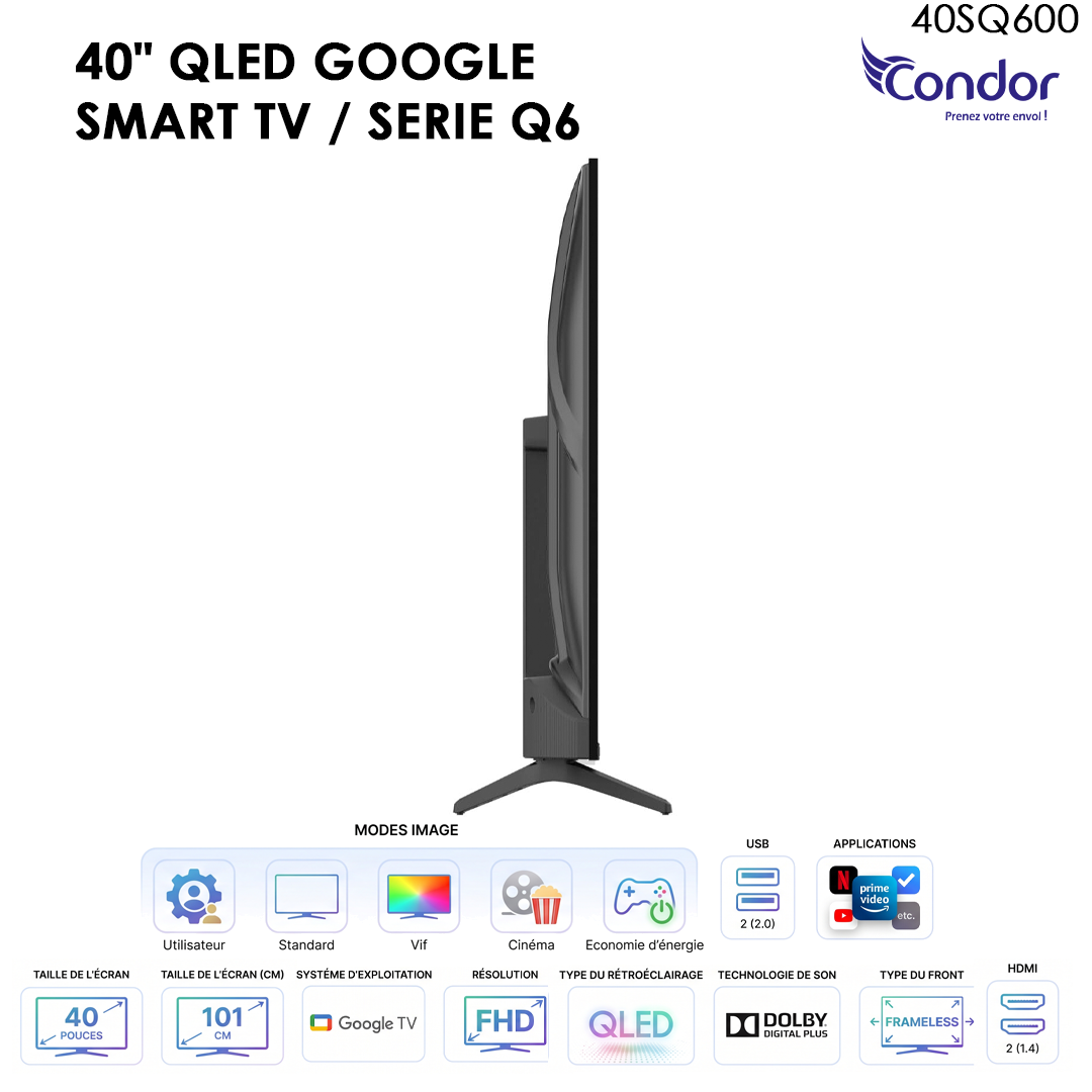 TV Condor Q6 40SQ600 - 40" FHD