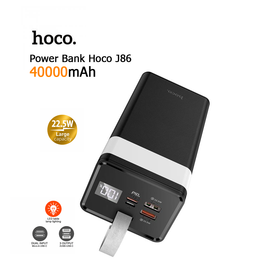 Power Bank Hoco J86 40000mAh - Charge Super Rapide 22.5W (PD20W / QC3.0)
