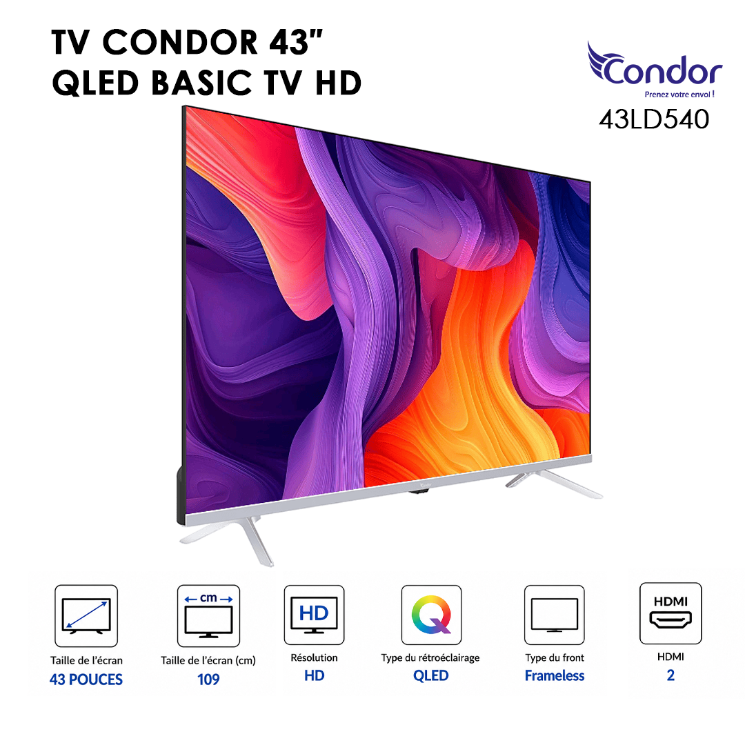 TV CONDOR  43″ QLED BASIC TV HD 43LD540