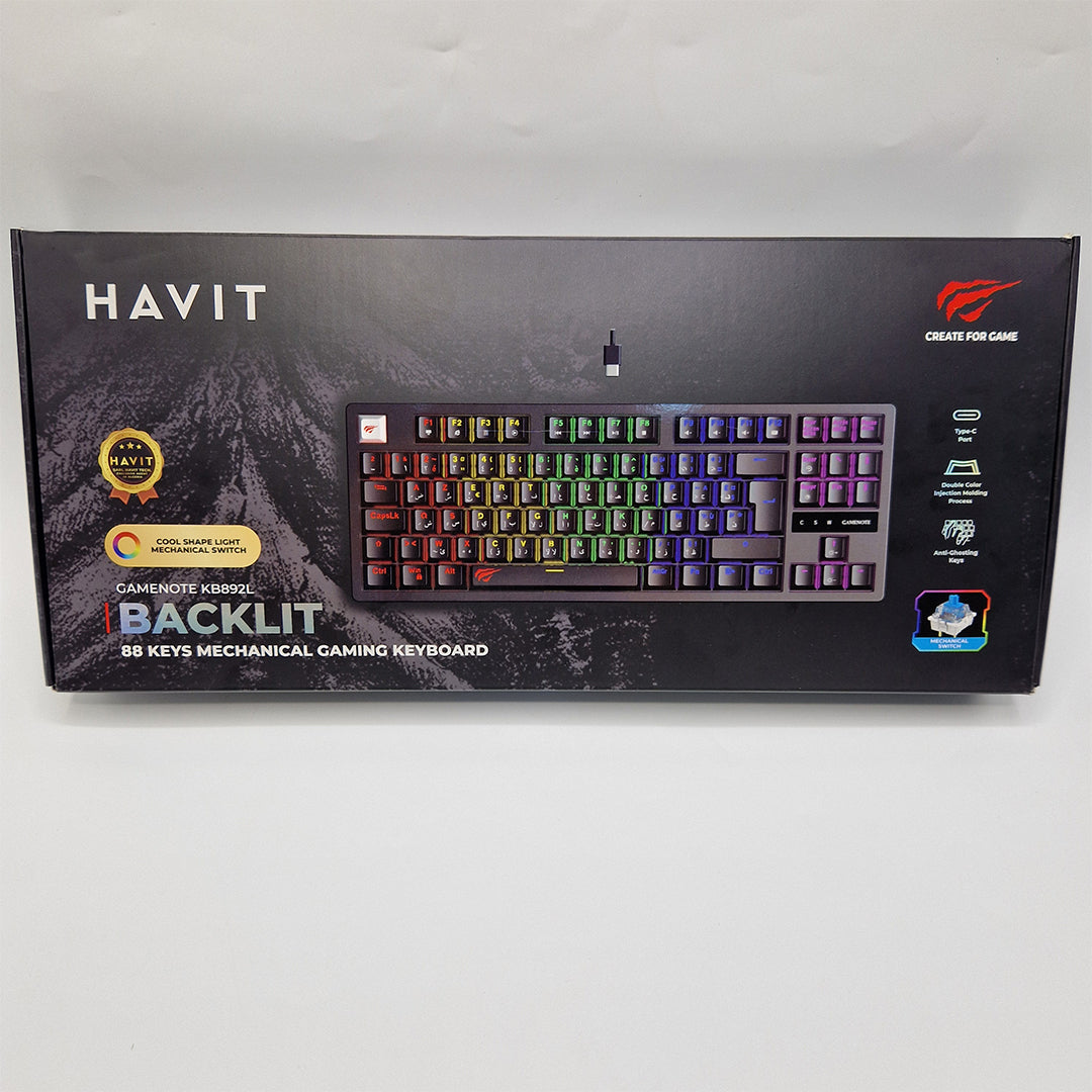 Clavier Gaming Mécanique HAVIT 88 Touches – Effet Lumineux Mécanique Switch – KB892L