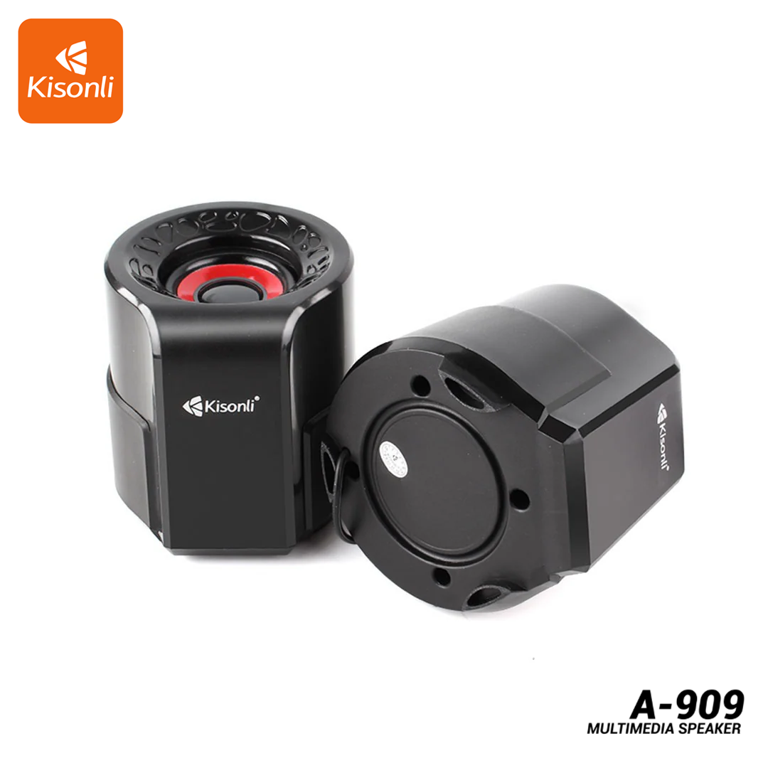 Haut-Parleurs PC Kisonli A-909 USB 2.0 - Son Stéréo pour PC Portable & Bureau