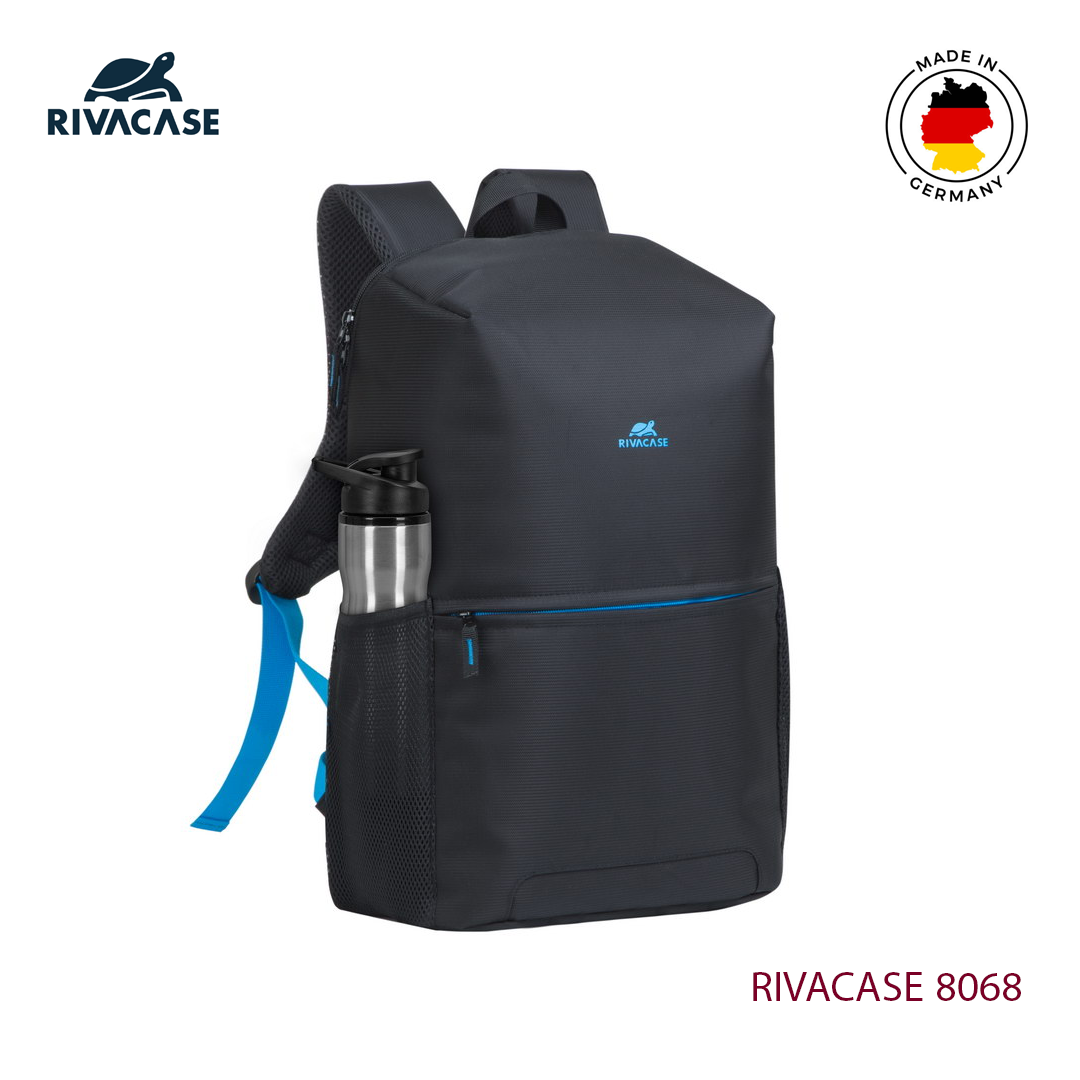 Sac a Dos PC Portable 15.6" RIVACASE 8068 Noir + Gourde Sport Offerte