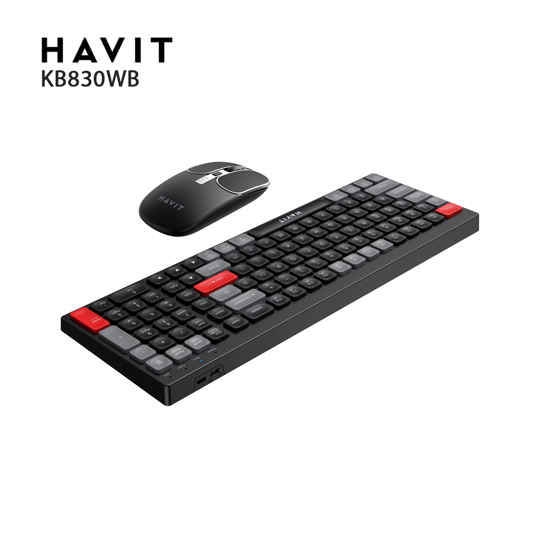 Kit Clavier et Souris Sans Fil Havit KB830WB - Dual Mode 2.4GHz