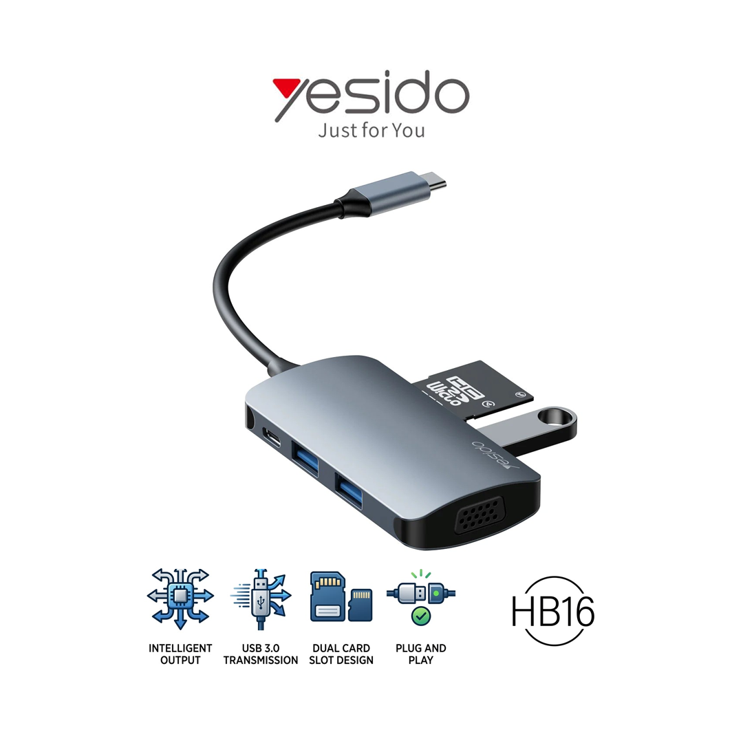 Station d'accueil Hub USB-C 7-en-1 Yesido HB16