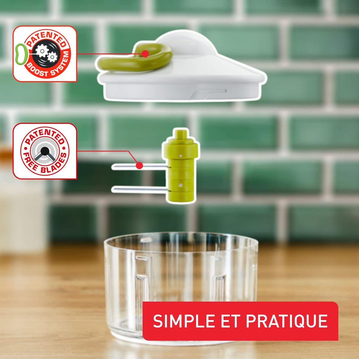 Tefal – K1330404 – Hachoir Manuel 5 Secondes - Bol 500 ml