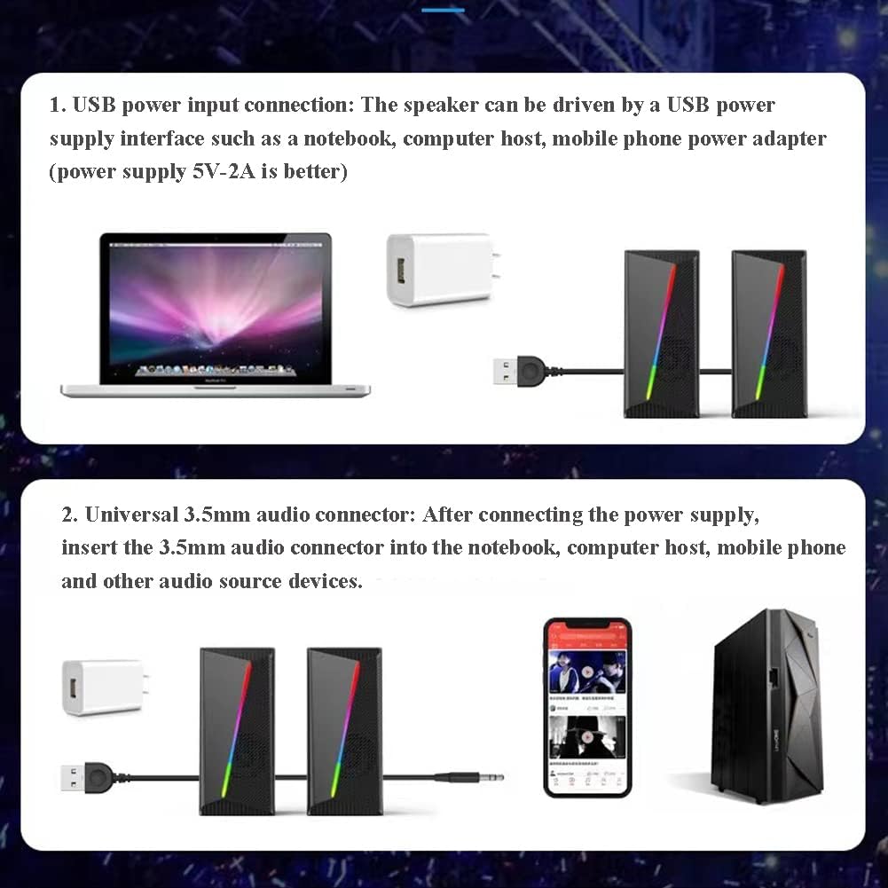 PRIME PR-S93 - Haut-Parleurs RGB USB avec Basses
