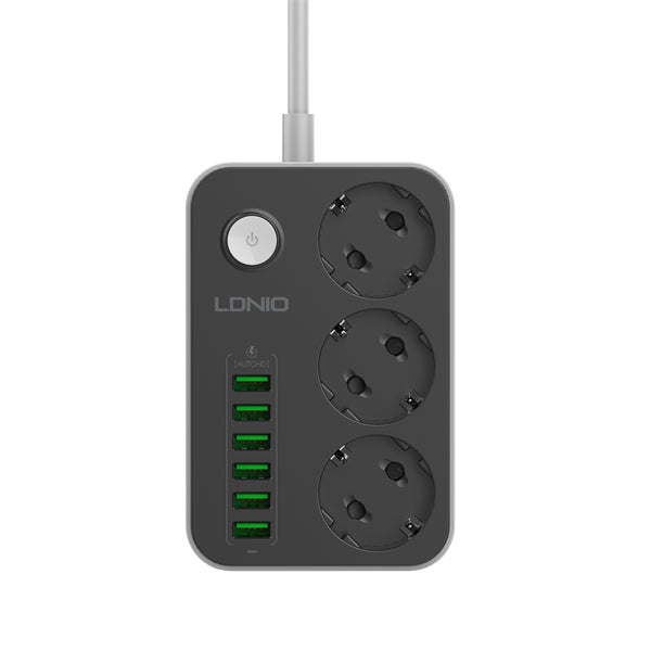 LDNIO SE3631 – Multiprise Electrique Premium 3 Prises Schuko + 6 Ports USB