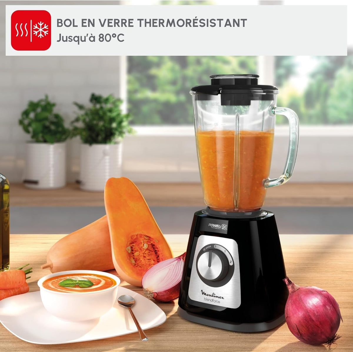 Moulinex – LM430510 – Blender de Cuisine - Bol en Verre 1,75 L et Puissance 800 W