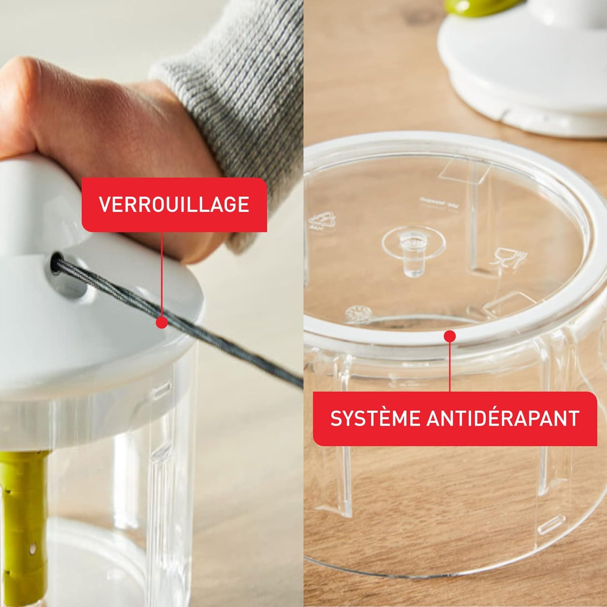 Tefal – K1330404 – Hachoir Manuel 5 Secondes - Bol 500 ml
