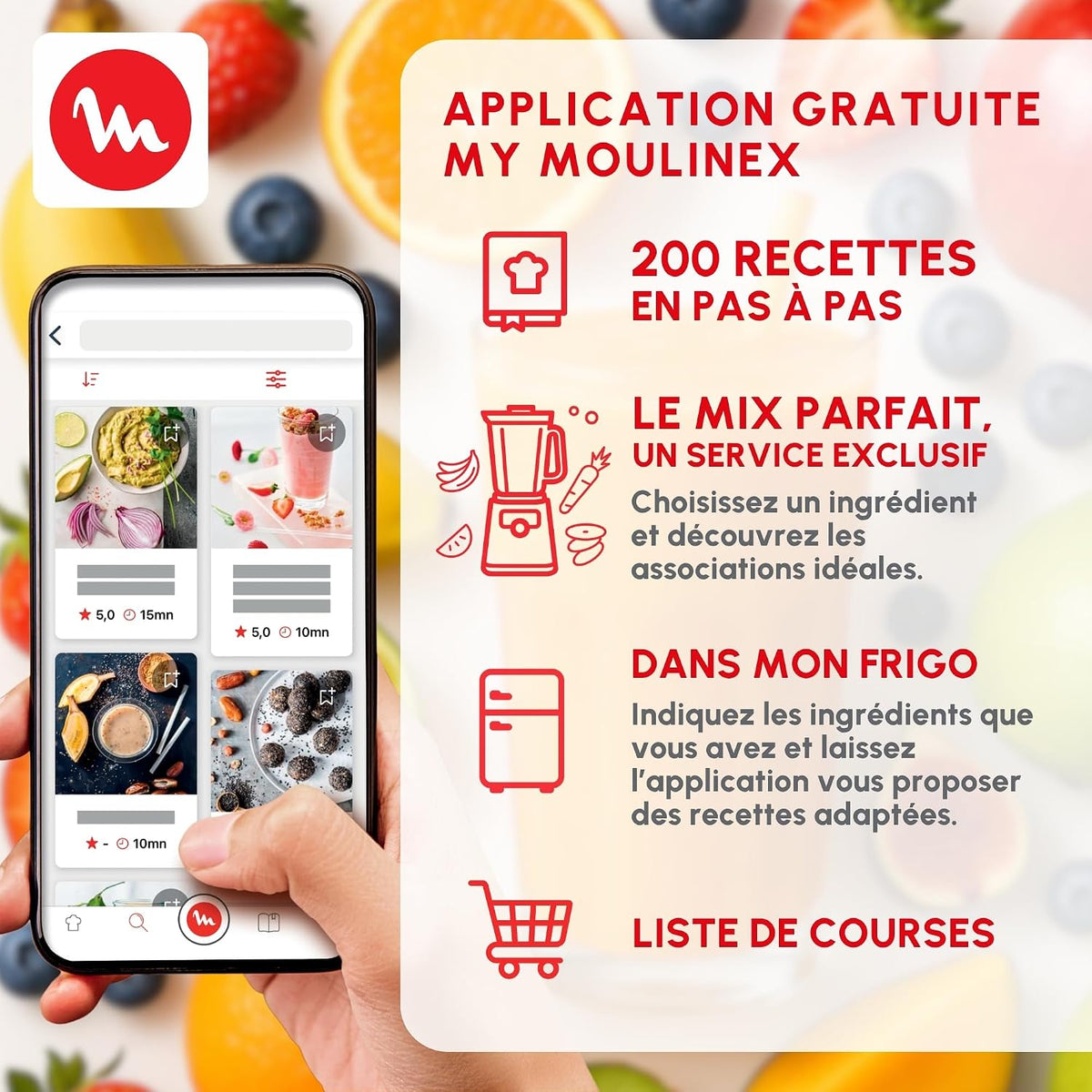 Moulinex – LM430510 – Blender de Cuisine - Bol en Verre 1,75 L et Puissance 800 W
