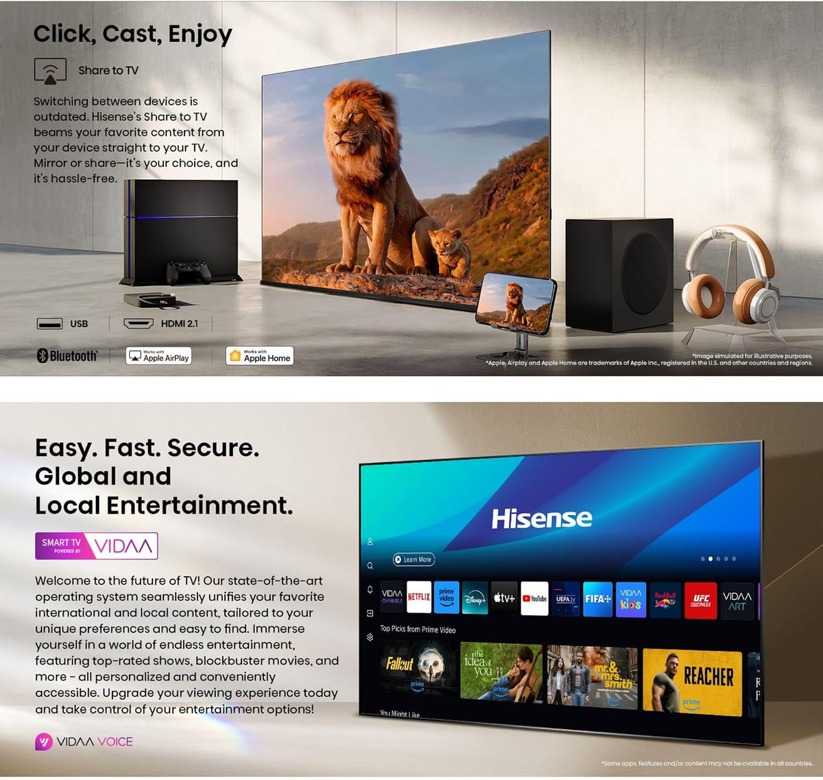 Hisense 65Q61Q – Téléviseur 65 Pouces 4K UHD Smart TV (QLED / Dolby Vision / Dolby Atmos)
