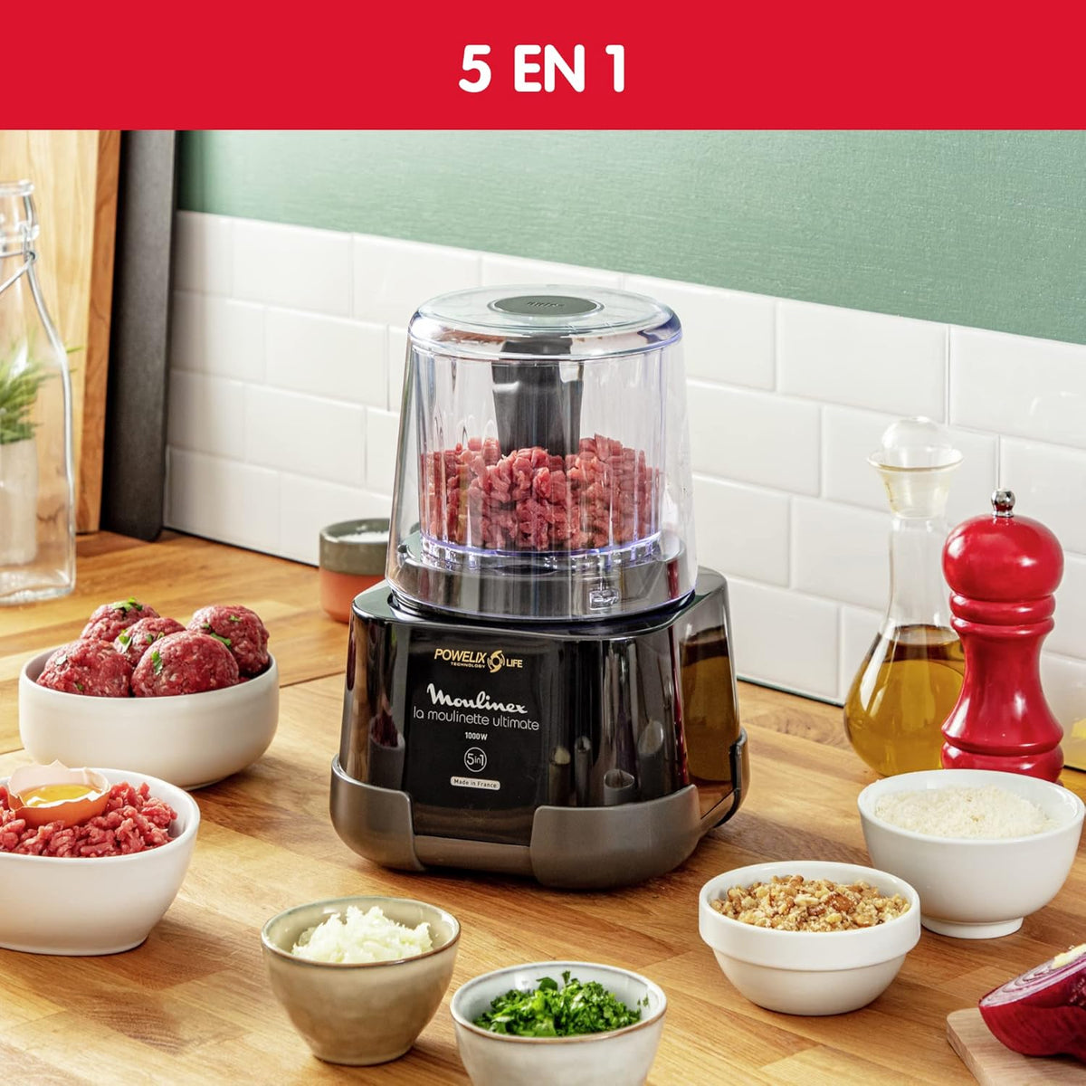 Moulinex – DP815810 – Hachoir Electrique Multifonction - Puissance 1000 W