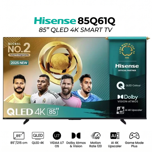 Hisense 85Q61Q – Televiseur 85 Pouces 4K UHD Smart TV (QLED / Quantum Dot / Dolby Vision / VIDAA U7)