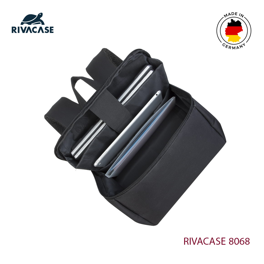 Sac a Dos PC Portable 15.6" RIVACASE 8068 Noir + Gourde Sport Offerte