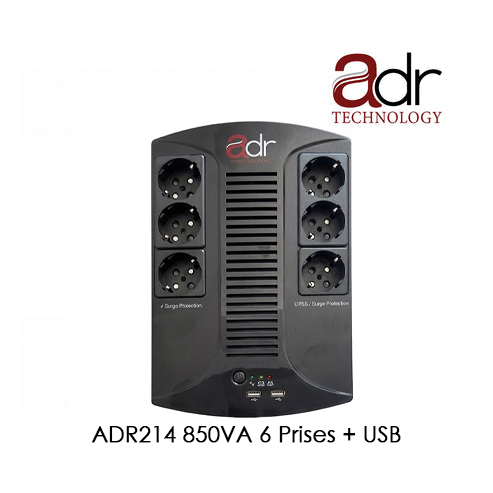Onduleur ADR ADR214 850VA 6 Prises + USB