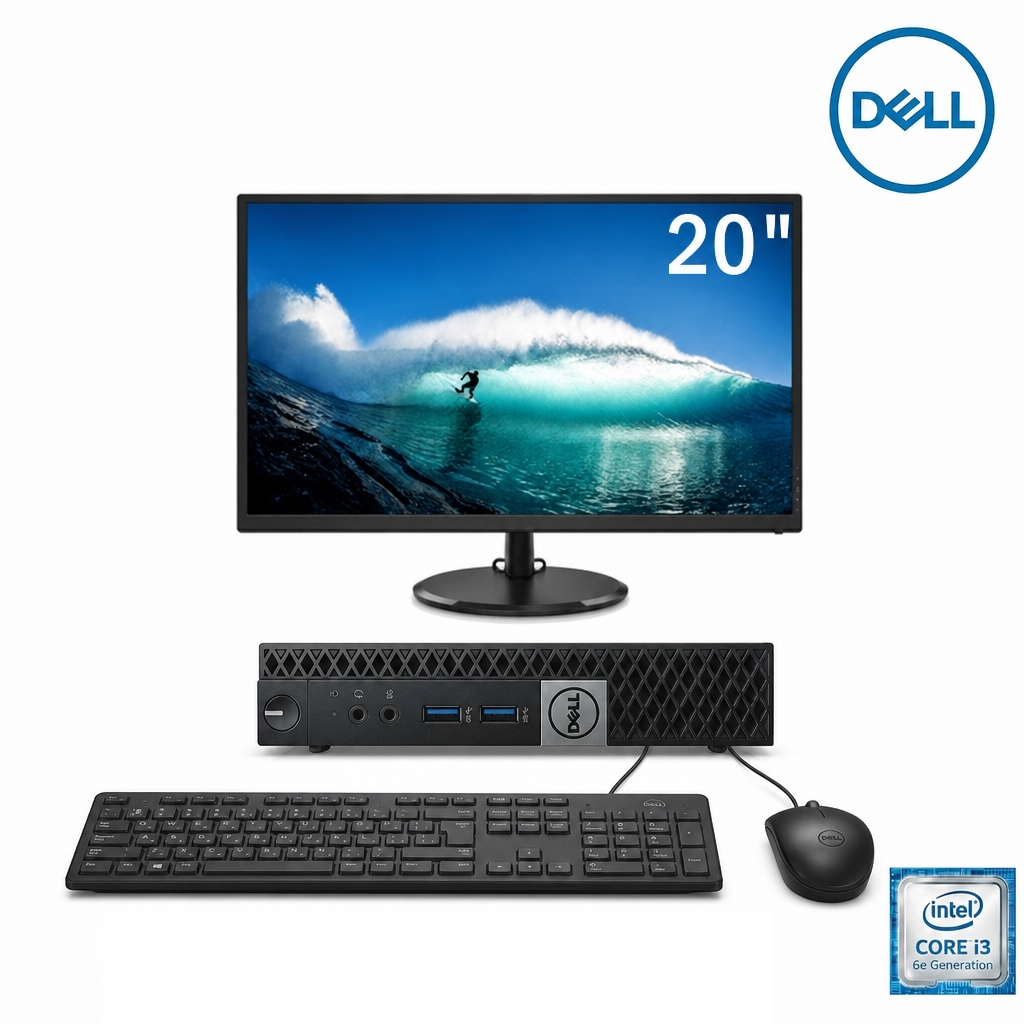 Dell OptiPlex 3040 Mini avec Ecran 20 Pouces - Intel Core i3 6e Generation - Etat Excellent