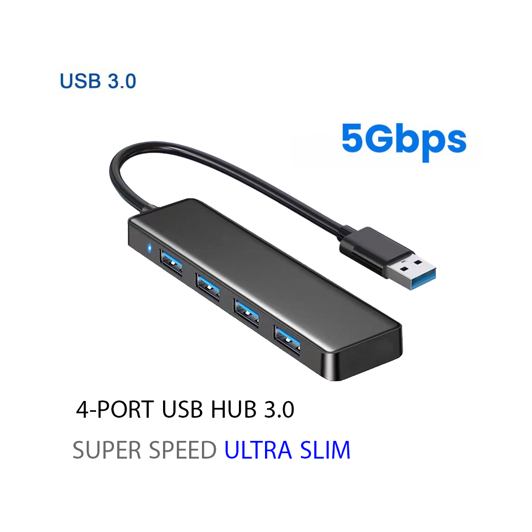 Adaptateur Hub USB 3.0 Ultra Slim - 4 Ports Super Speed