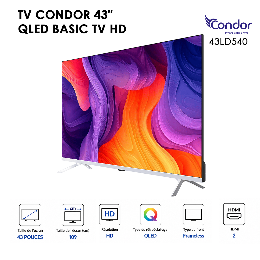 TV CONDOR  43″ QLED BASIC TV HD 43LD540
