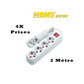 BMS ELECTRIC — Multiprises 4X Prises | Câble 2 m | Prise de Terre | 16A - 220/250V