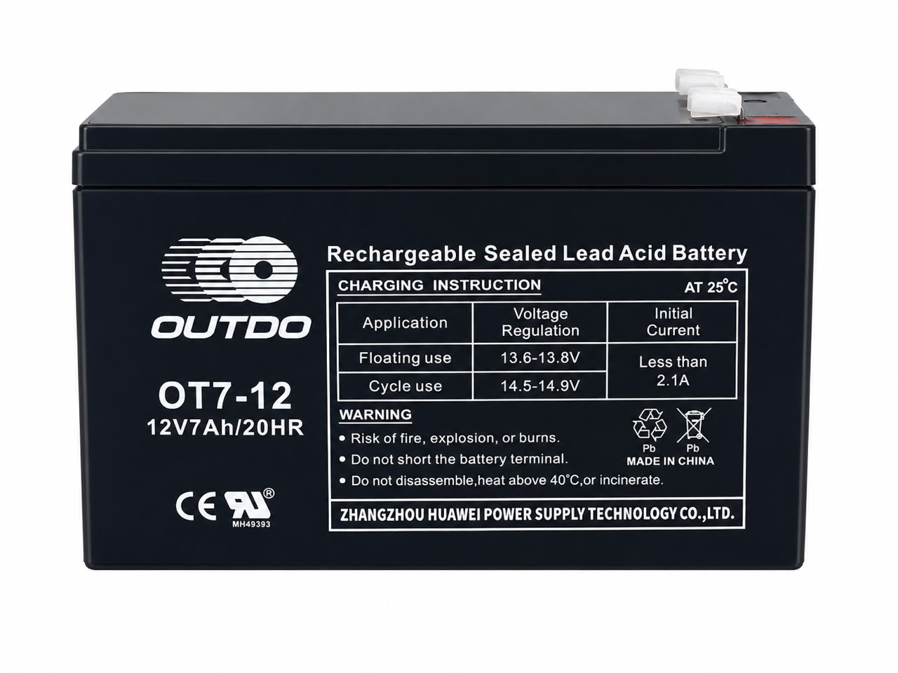 Batterie Plomb Étanche Rechargeable OUTDO OT9-12 (12V 9Ah) pour Onduleur / UPS