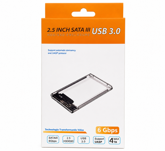 Boitier Externe Transparent 2.5" SATA III vers USB 3.0 pour HDD / SSD
