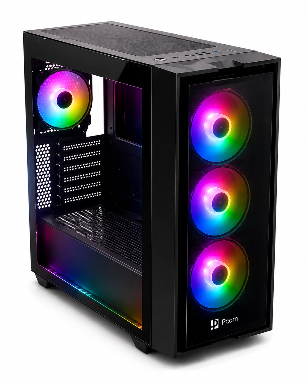 Boitier PC Gamer Pcom - Verre Trempe - Noir