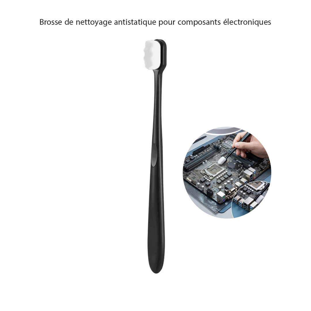 Brosse de nettoyage antistatique pour composants électroniques