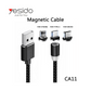 Câble Magnétique 3-en-1 Fast Charge 2.4A - Yesido CA11 (1m) - Noir