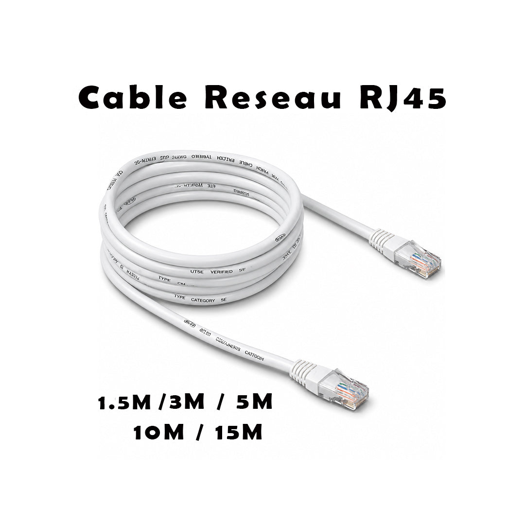 Câble Réseau RJ45 1.5M/3M/5M/10M/15M
