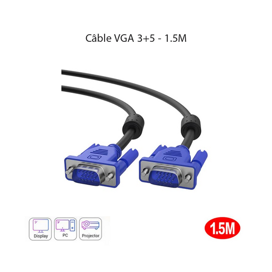 Cable VGA 3+5 - 1.5M