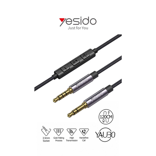 Cable AUX Jack 3.5mm avec Contrôle Volume Yesido YAU30