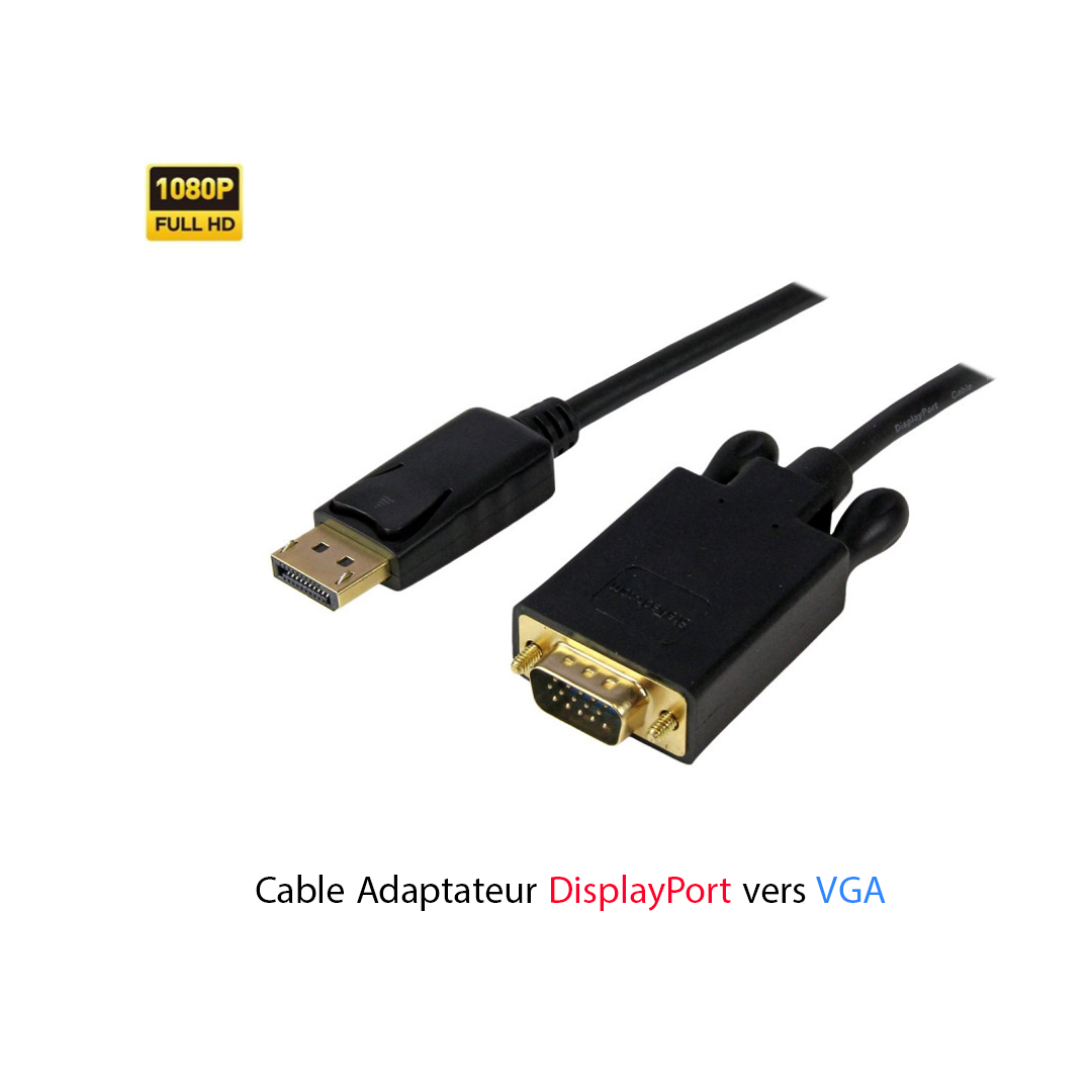 Cable Adaptateur DisplayPort vers VGA