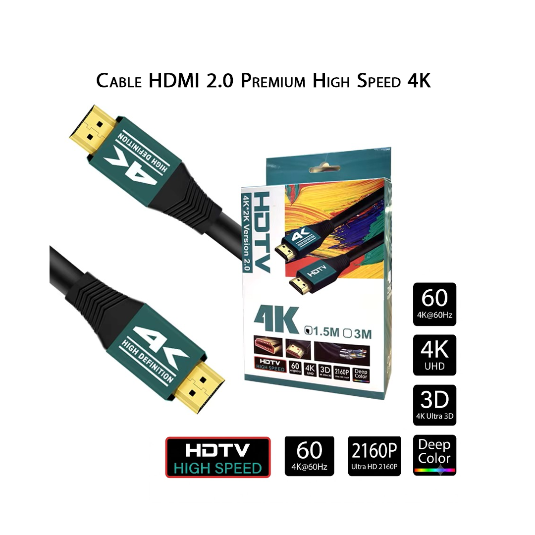 Cable HDMI 2.0 Premium High Speed 4K