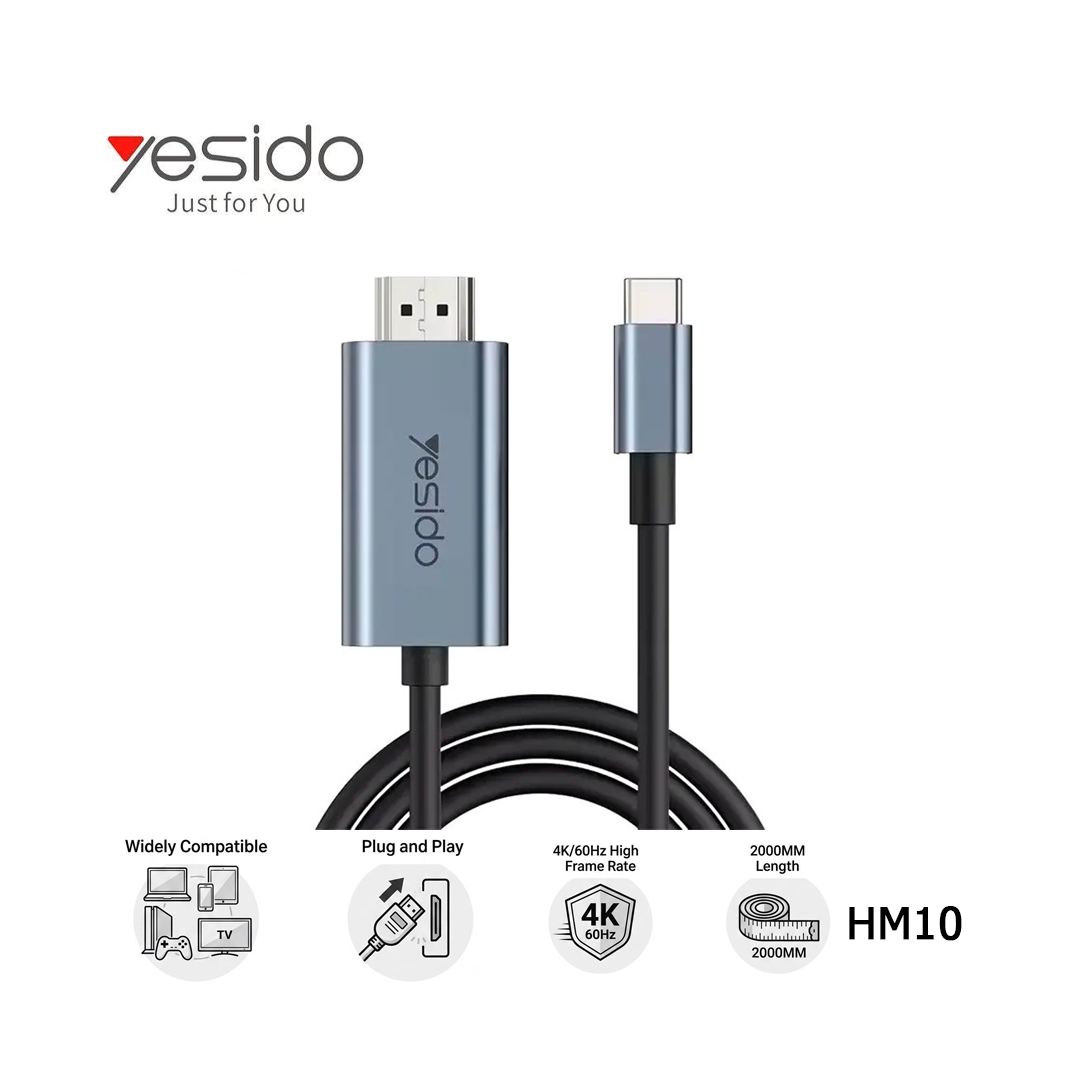 Cable USB-C vers HDMI 4K 60Hz Yesido HM10 - 2 Mètres