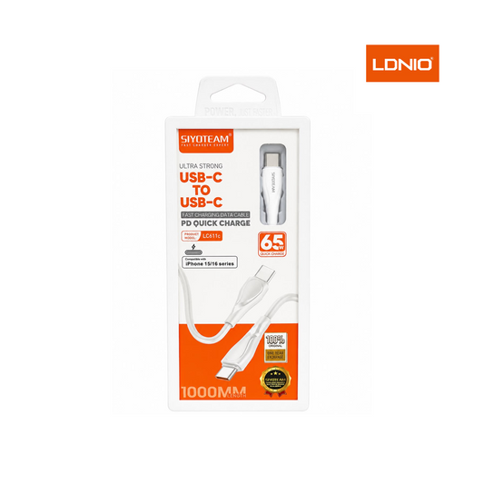 Cable USB-C vers USB-C 65W PD Siyoteam LC611c (1m)