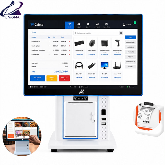 Caisse Enregistreuse Tactile Tout-en-Un - Touch POS System avec Imprimante EN-1560